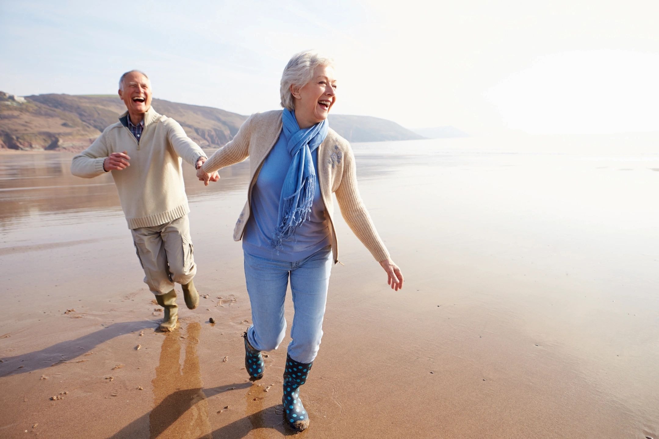 Senior couple active and healthy outdoors