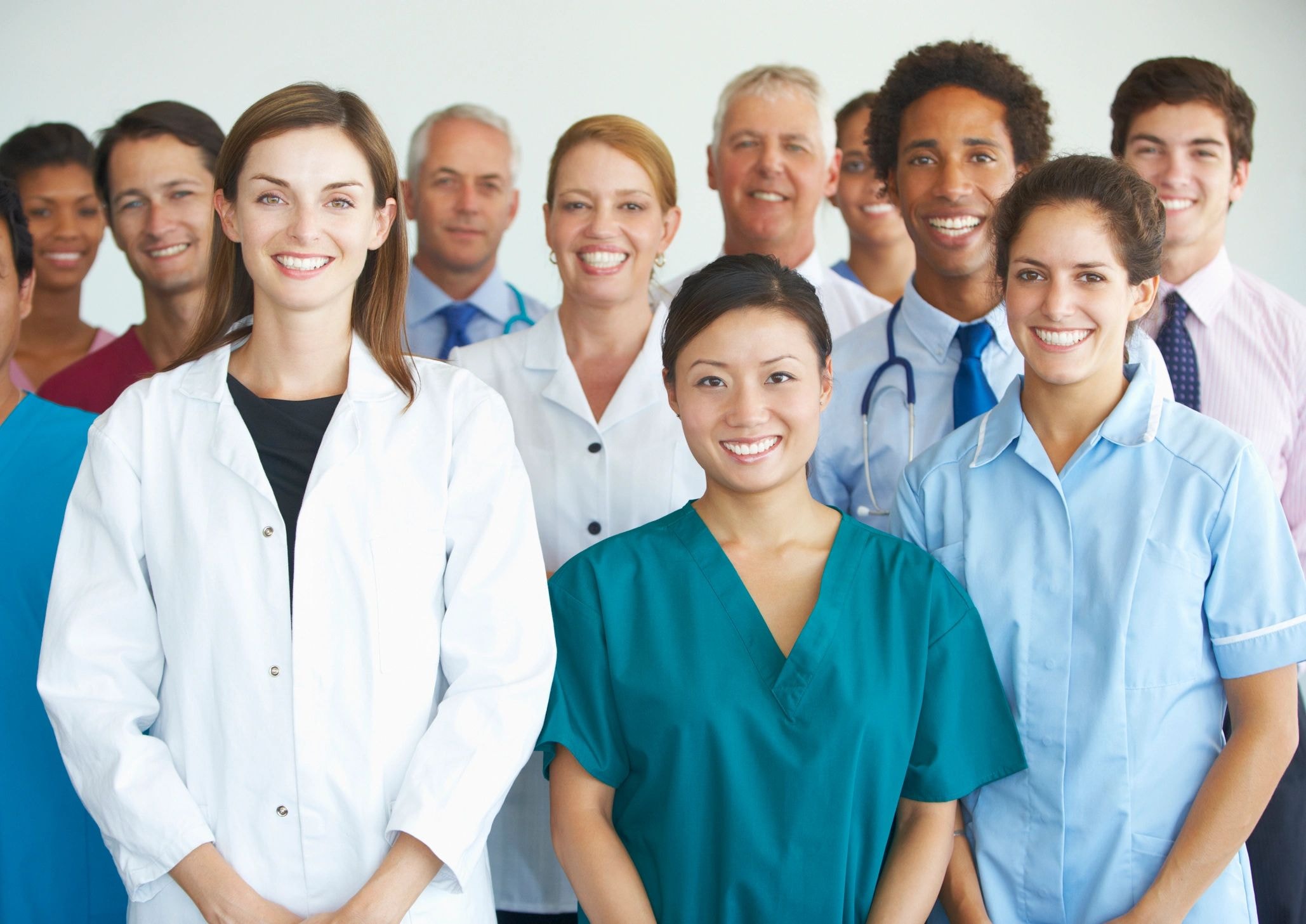 Diverse medical team group portrait